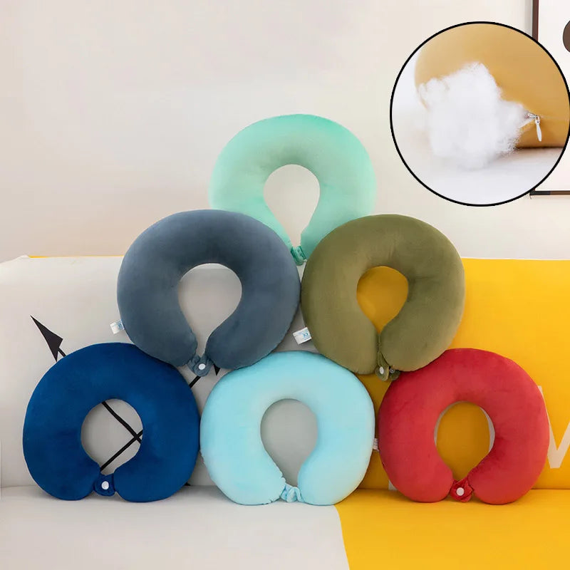 U Shaped Memory Foam Neck Pillows Soft Travel Pillow for Airplane Office Nap Cervical Pillow Flight Sleeping Cervical Healthcare