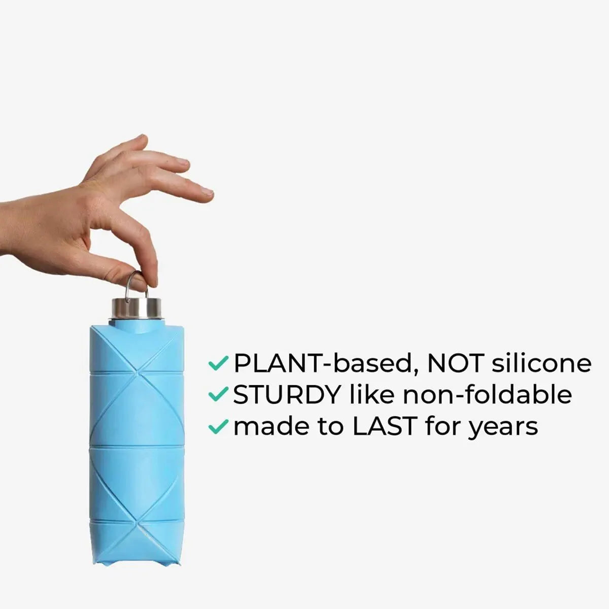 1Pc 750Ml Collapsible Water Bottle Leakproof Valve Reusable Silicone Foldable Travel Water Bottle for Gym Camping Hiking Travel