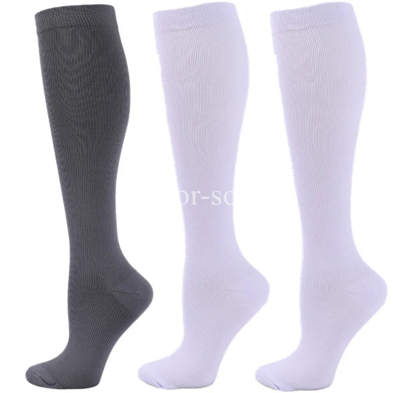 3Pairs Compression Socks Knee High Varicose Veins Stockings Men Women Sport Socks Anti Fatigue Pain Relief Compression Stockings