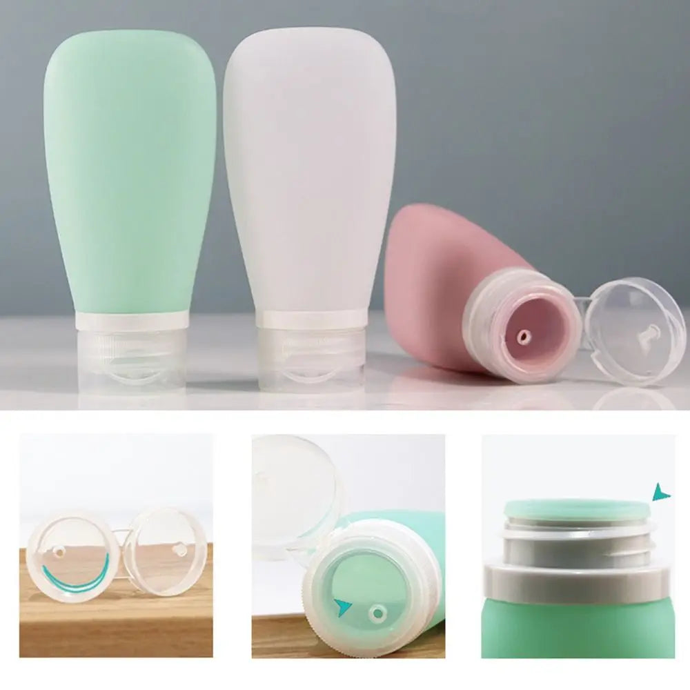 30/60/90ml Portable Silicone Travel Bottle Cosmetic Storage Refillable Lotion Bottle Shampoo Container Squeeze Tube Empty Bottle