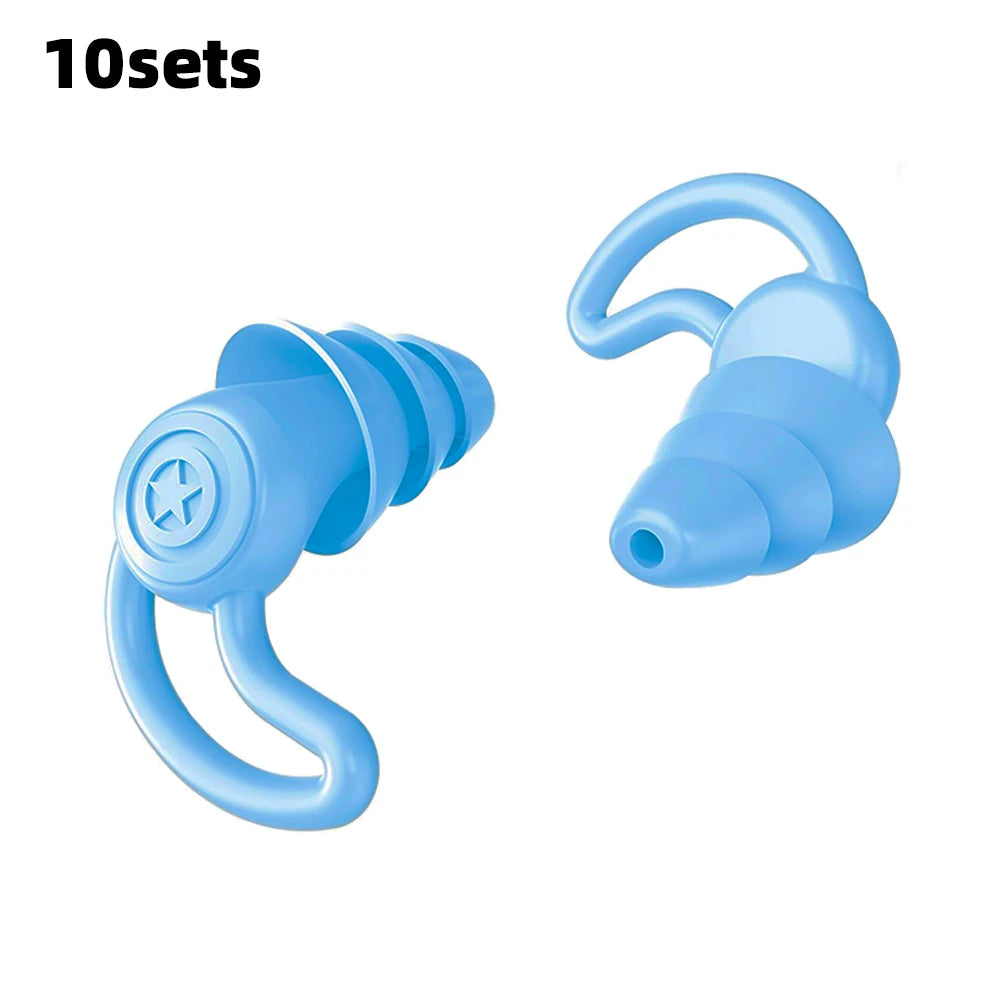 HUAK 3 Layer Ear Plugs For Sleeping Noise Cancelling Hearing Protection, Soft Silicone Reusable Ear Plugs for Sleeping,Swimming