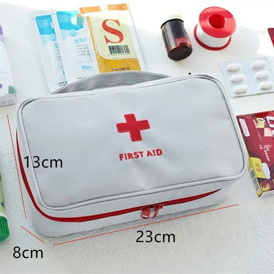 Health Medicine First Aid Kit Oxford Cloth Portable Travel Storage Emergency Kit Tote Bag Outdoor Medical Bag Storage Case Red