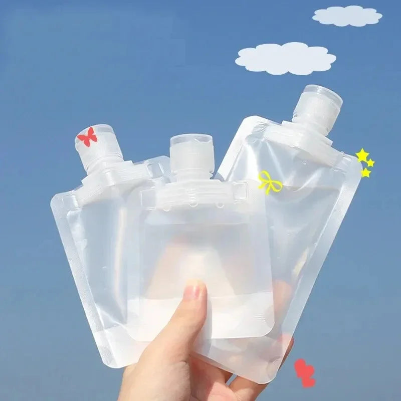 5Pcs Travel Empty Squeeze Bags Lotion Dispensing Bag Refillable Shampoo Toiletries Conditioner Liquid Cosmetic Storage Pouches