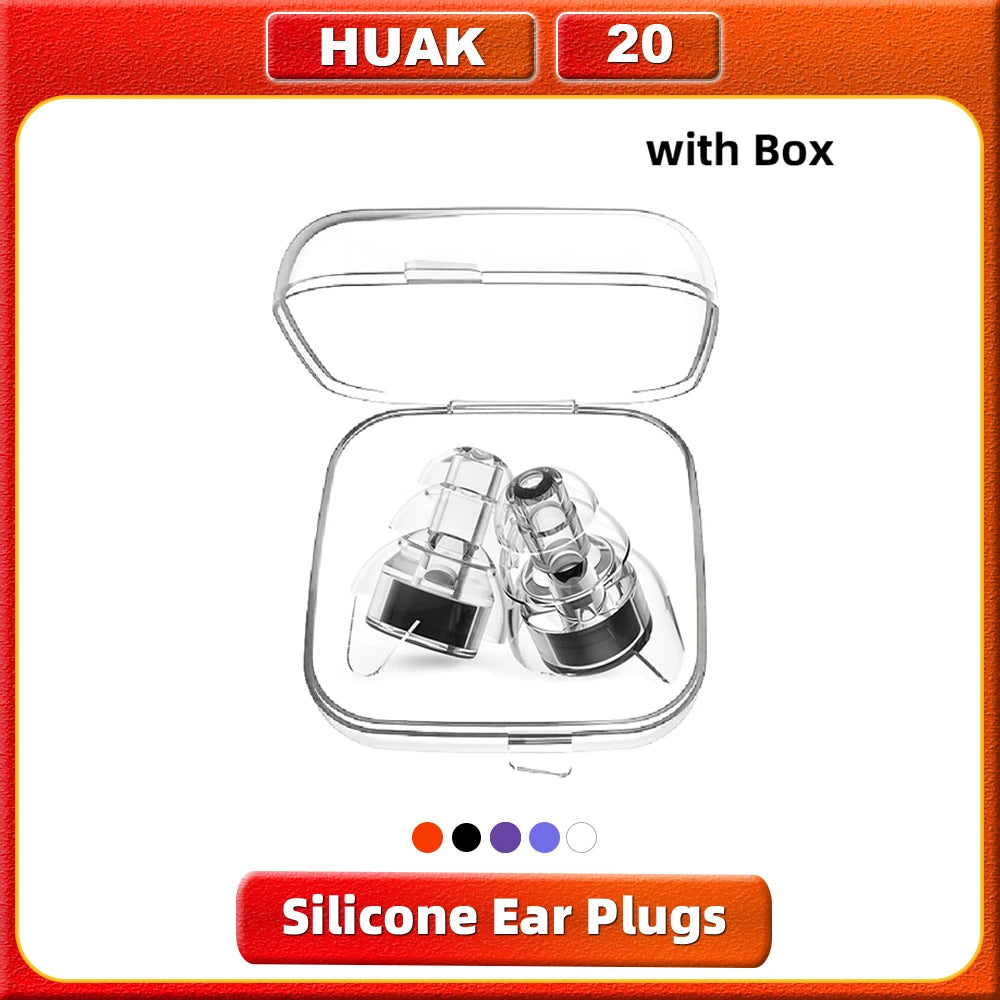 HUAK Silicone High Fidelity Concert Ear Plugs, Hearing Protection Earplugs, Noise Reduction Music Ear Plugs for Concerts