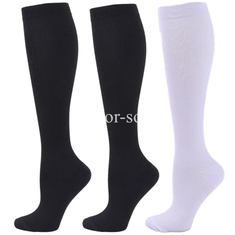 3Pairs Compression Socks Knee High Varicose Veins Stockings Men Women Sport Socks Anti Fatigue Pain Relief Compression Stockings