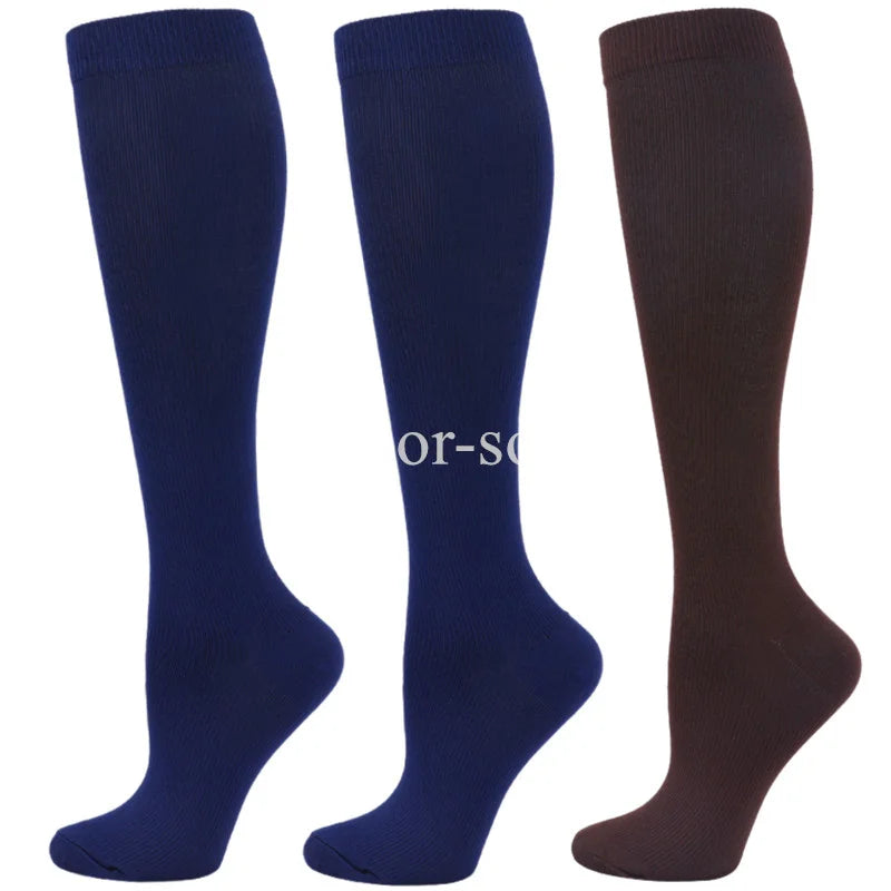 3Pairs Compression Socks Knee High Varicose Veins Stockings Men Women Sport Socks Anti Fatigue Pain Relief Compression Stockings