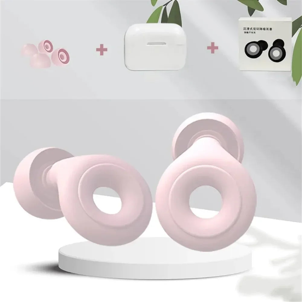 1Pair Sleep Noise Reduction Earplug Soft Silicone Ear Muffs Noise Protection Travel Reusable Swimming Waterproof Ear Plugs