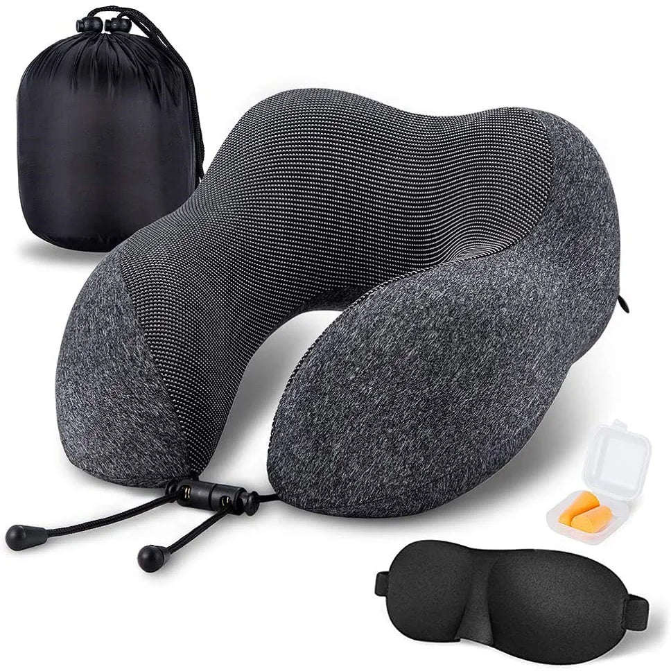 U Shaped Memory Foam Neck Pillows Soft Slow Rebound Space Travel Pillow Massage Neck Cervical Healthcare Bedding Drop Shipping