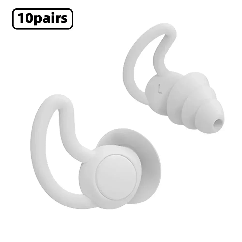 HUAK 3 Layer Ear Plugs For Sleeping Noise Cancelling Hearing Protection, Soft Silicone Reusable Ear Plugs for Sleeping,Swimming