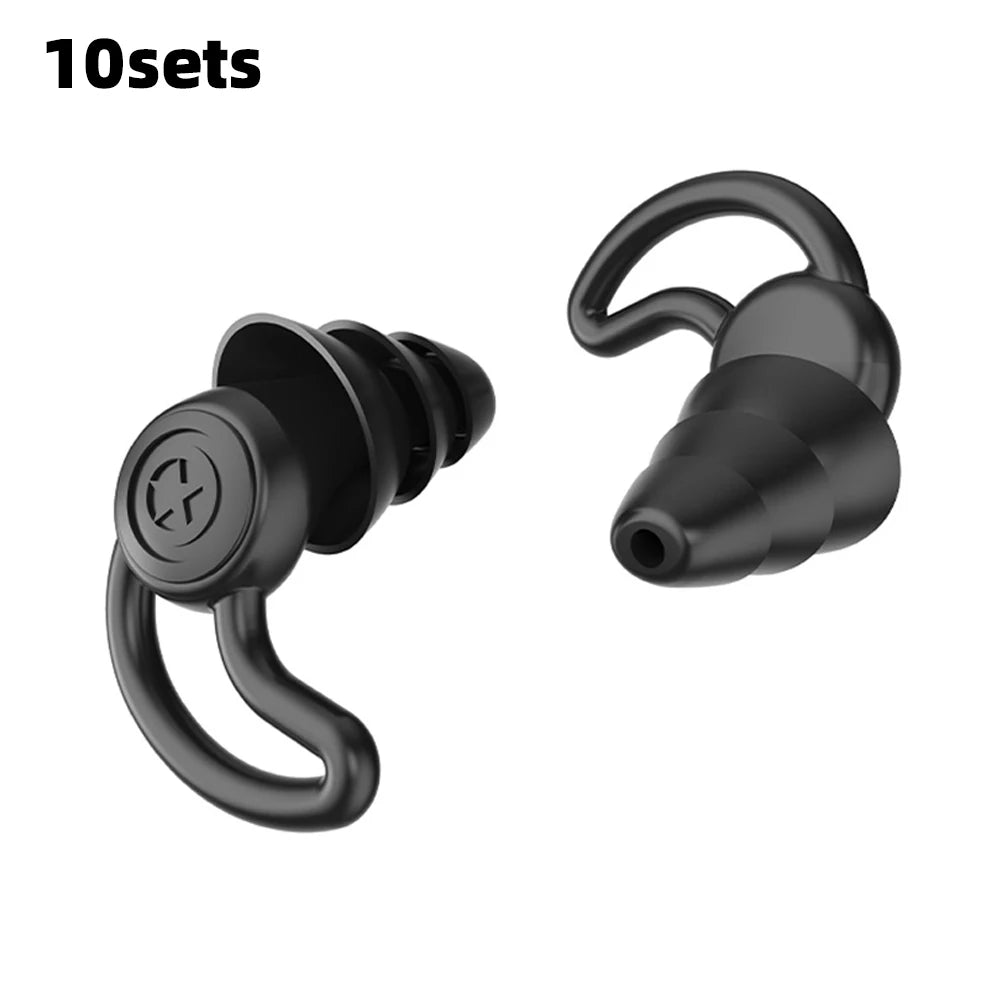 HUAK 3 Layer Ear Plugs For Sleeping Noise Cancelling Hearing Protection, Soft Silicone Reusable Ear Plugs for Sleeping,Swimming