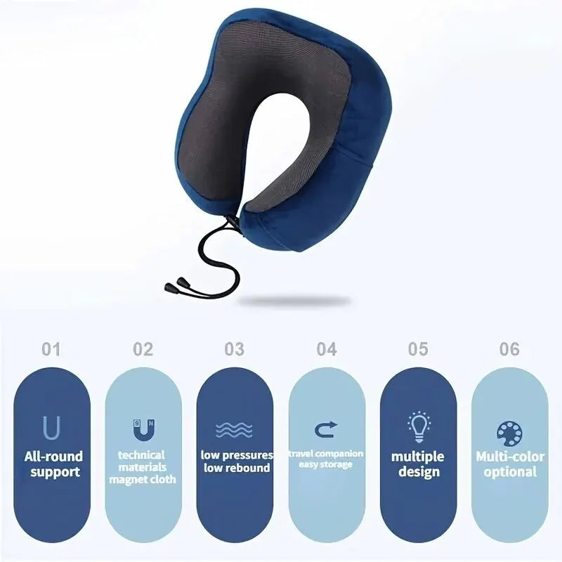 U Shaped Memory Foam Neck Pillows Soft Travel Pillow Massage Neck Pillow Sleeping Airplane Pillow Cervical Healthcare Bedding