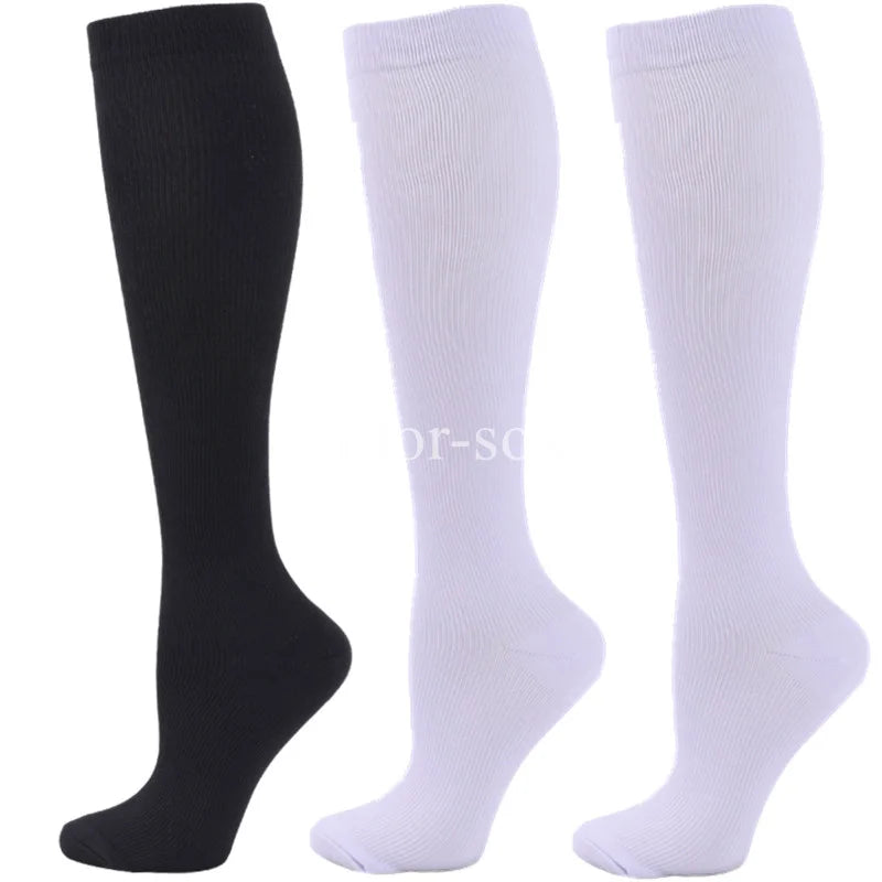 3Pairs Compression Socks Knee High Varicose Veins Stockings Men Women Sport Socks Anti Fatigue Pain Relief Compression Stockings