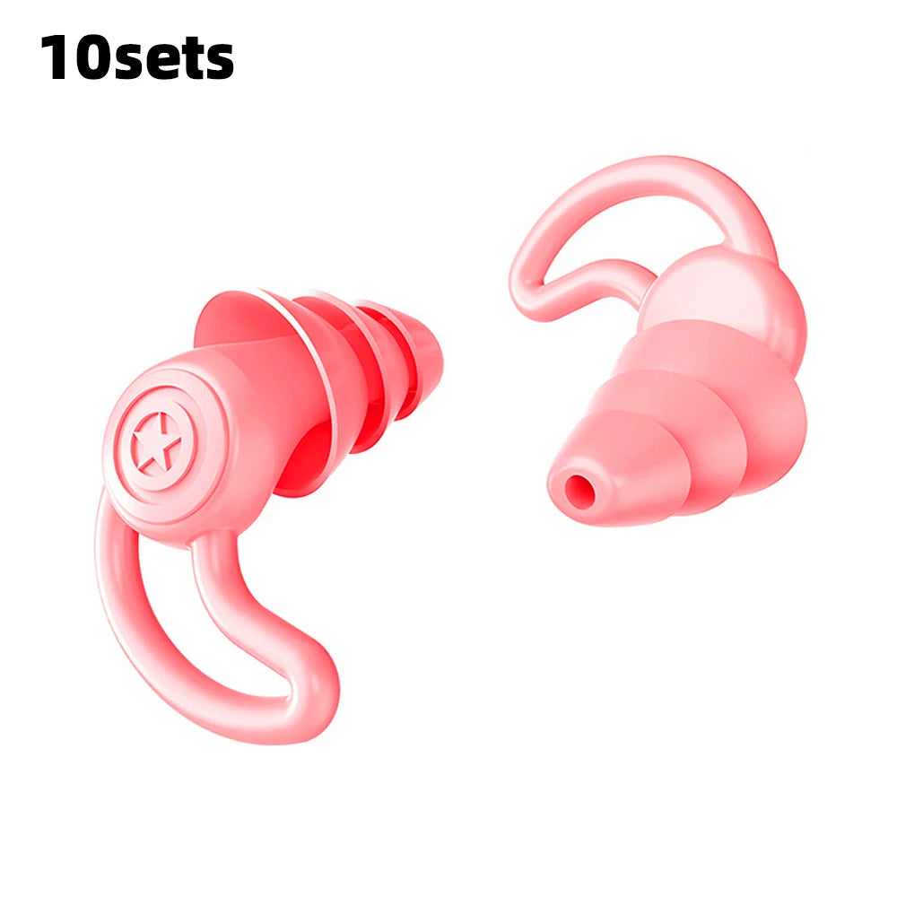 HUAK 3 Layer Ear Plugs For Sleeping Noise Cancelling Hearing Protection, Soft Silicone Reusable Ear Plugs for Sleeping,Swimming