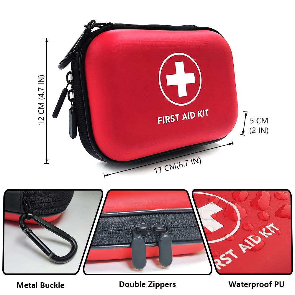 CARBOU 90pcs Waterproof Outdoor Travel Car First Aid Kit Home Small Medical Box Emergency Survival Kit Household Camping