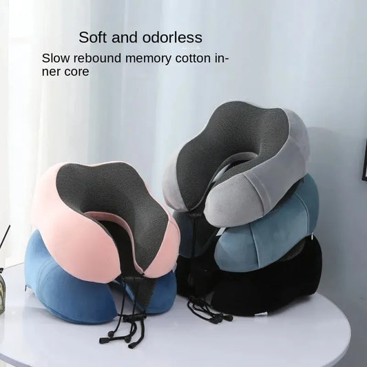 U Shaped Memory Foam Neck Pillows Soft Travel Pillow Massage Neck Pillow Sleeping Airplane Pillow Cervical Healthcare Bedding