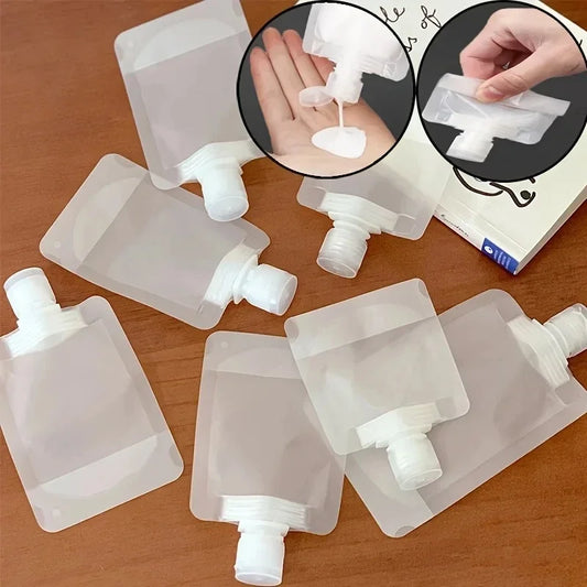 5Pcs Travel Empty Squeeze Bags Lotion Dispensing Bag Refillable Shampoo Toiletries Conditioner Liquid Cosmetic Storage Pouches