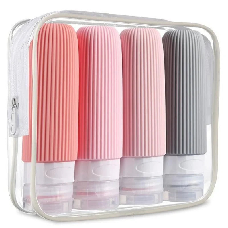 4pcs 90ML Silicone Travel Bottles Accessories Portable BPA Free Leak Proof Squeezable Size Containers Travel Essentials Sets