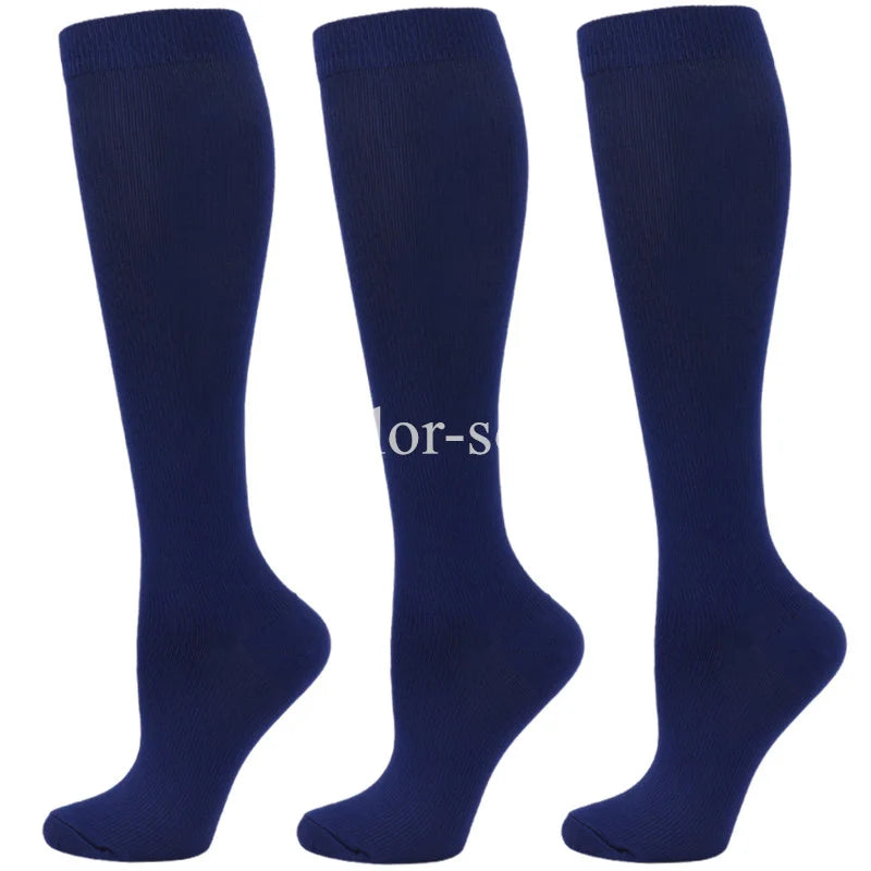 3Pairs Compression Socks Knee High Varicose Veins Stockings Men Women Sport Socks Anti Fatigue Pain Relief Compression Stockings