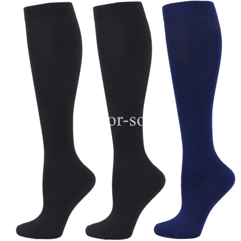 3Pairs Compression Socks Knee High Varicose Veins Stockings Men Women Sport Socks Anti Fatigue Pain Relief Compression Stockings