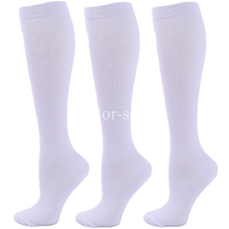 3Pairs Compression Socks Knee High Varicose Veins Stockings Men Women Sport Socks Anti Fatigue Pain Relief Compression Stockings