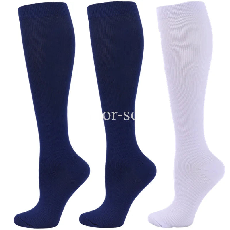 3Pairs Compression Socks Knee High Varicose Veins Stockings Men Women Sport Socks Anti Fatigue Pain Relief Compression Stockings