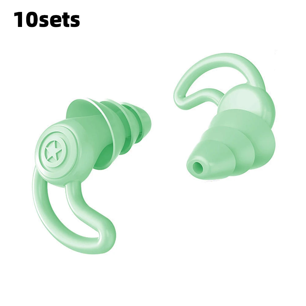 HUAK 3 Layer Ear Plugs For Sleeping Noise Cancelling Hearing Protection, Soft Silicone Reusable Ear Plugs for Sleeping,Swimming